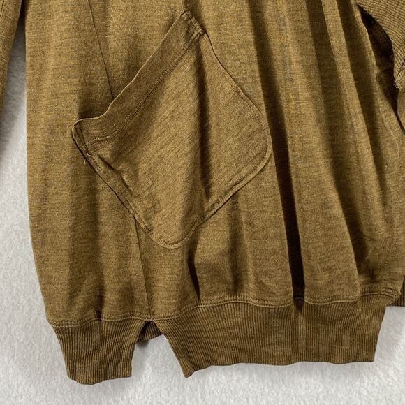 EILEEN FISHER Cardigan PL Silk Cotton Jersey Draped Open Front Long Sleeve Brown - Picture 7 of 15
